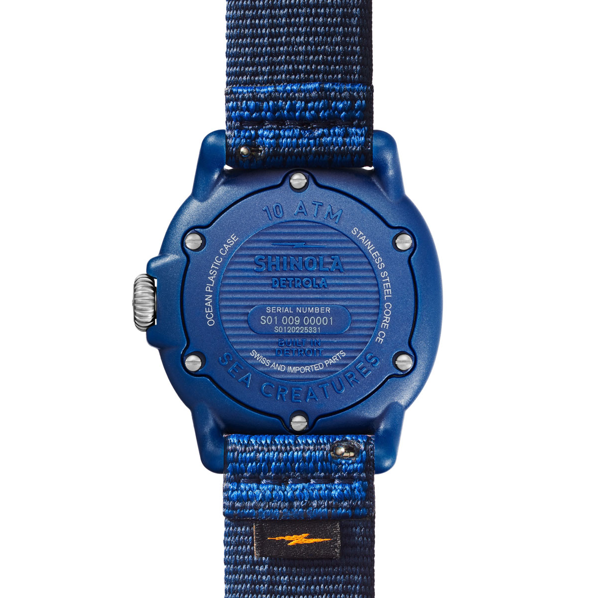 Shinola Sea Creatures 40mm Watch, Blue and Yellow Dial