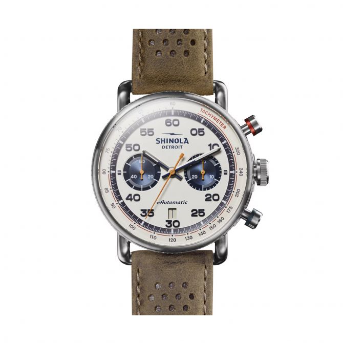 Shinola Canfield Speedway Chronograph 44mm Watch, Alabaster Color Dial