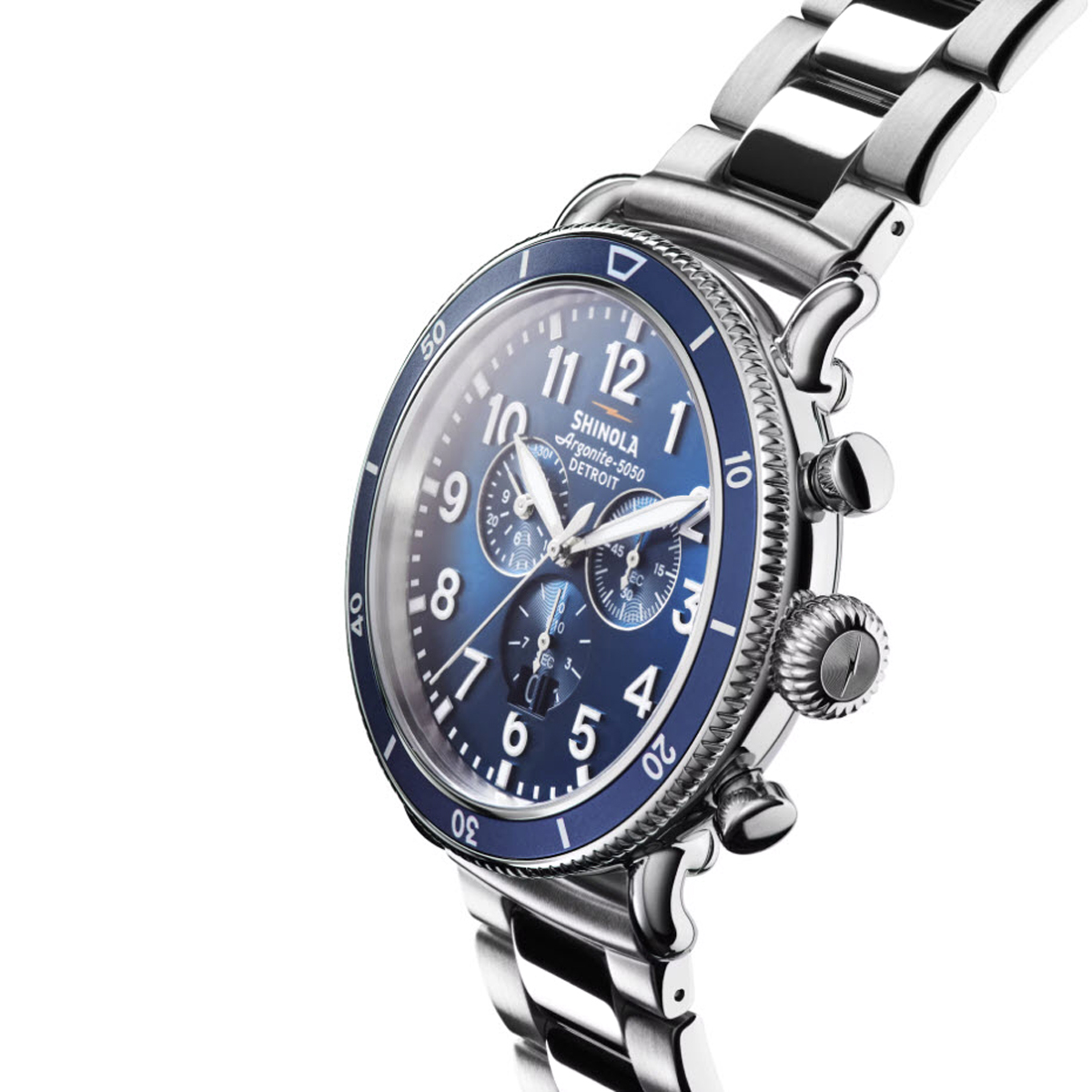 Shinola Runwell Sport Chronograph 48mm Watch, Blue Dial