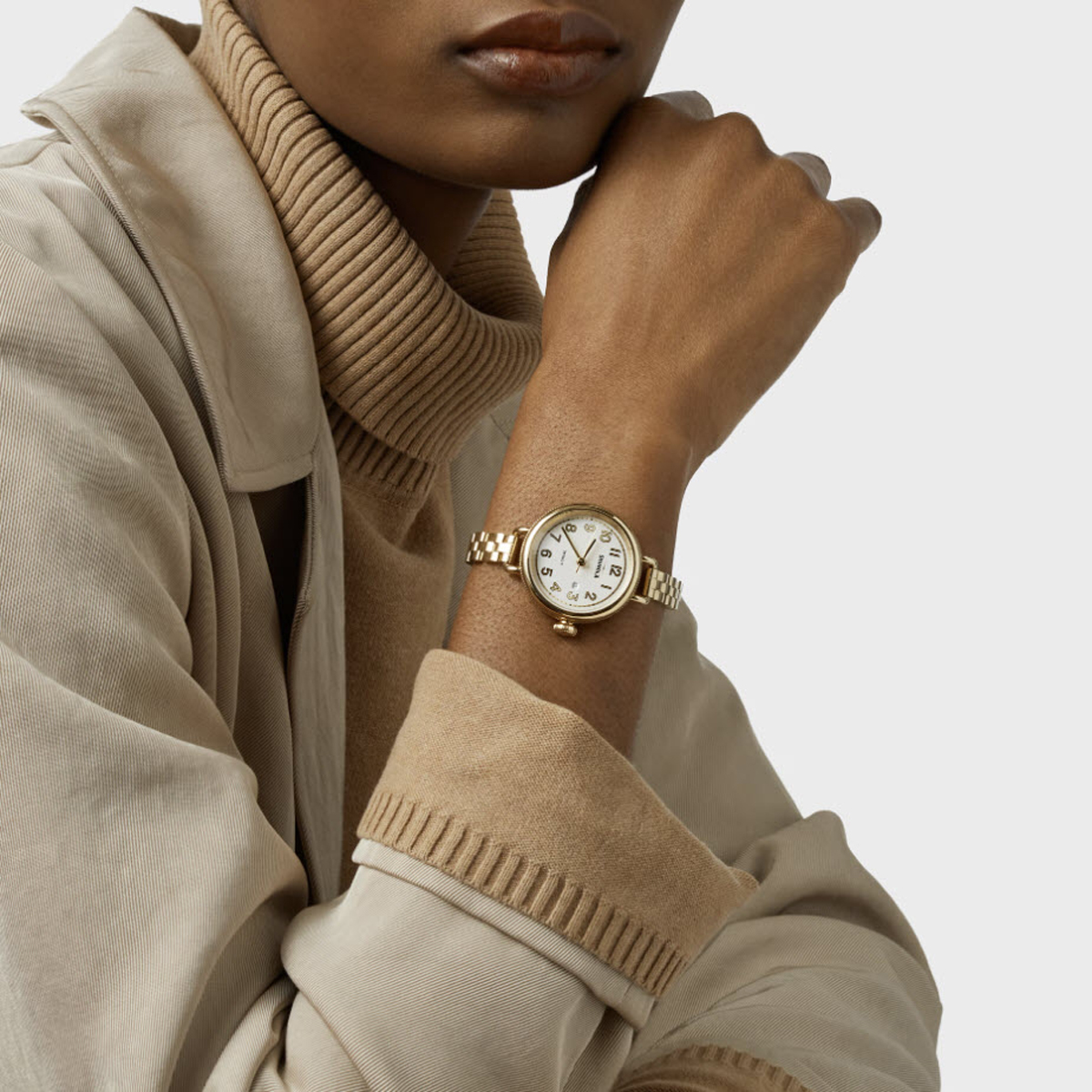 Shinola Birdy 34mm Watch, Silver Dial