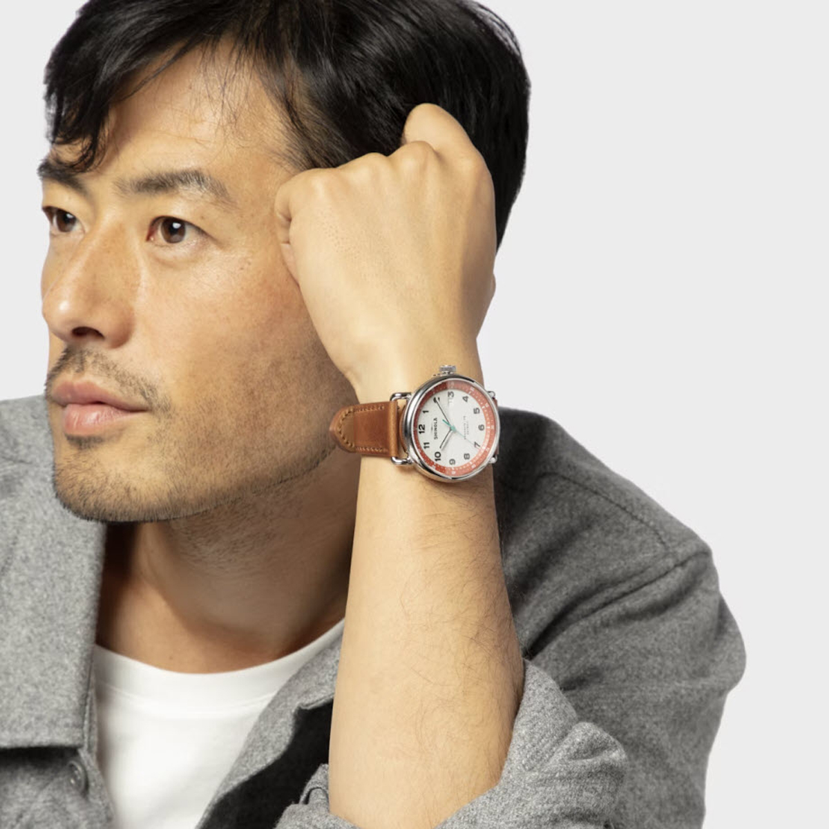 Shinola Canfield Model C56 43mm Watch, Grey Dial