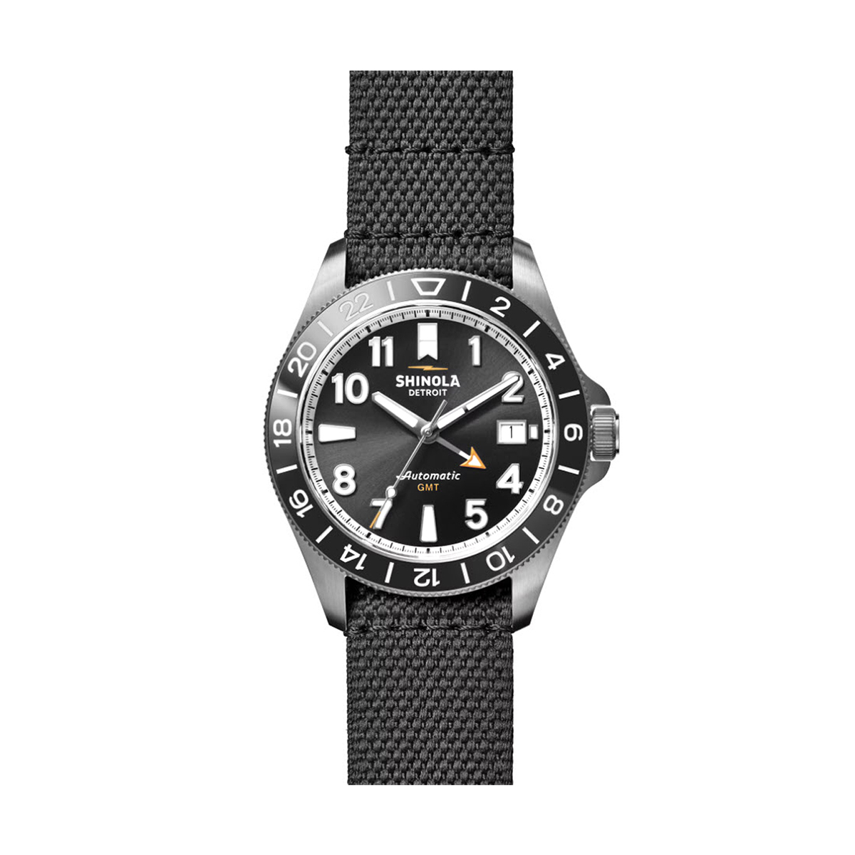 Shinola Monster GMT Automatic 40mm Watch, Black Dial