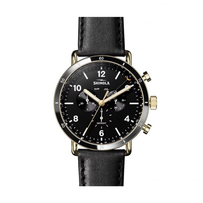 Shinola Canfield Sport 45mm Watch, Black Dial