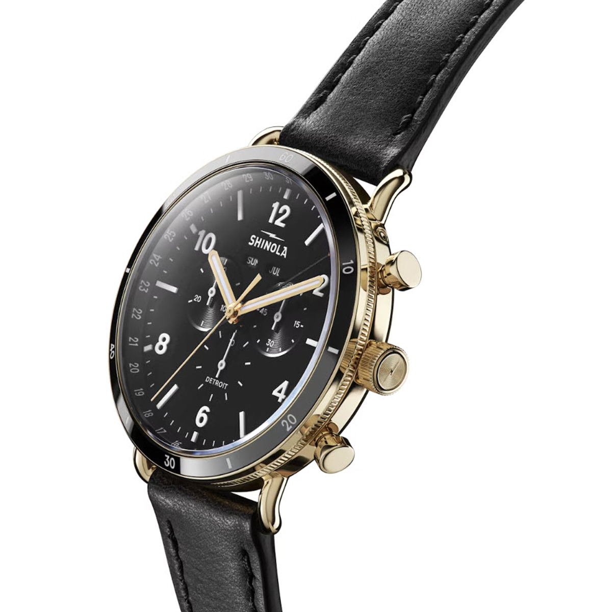 Shinola Canfield Sport 45mm Watch, Black Dial