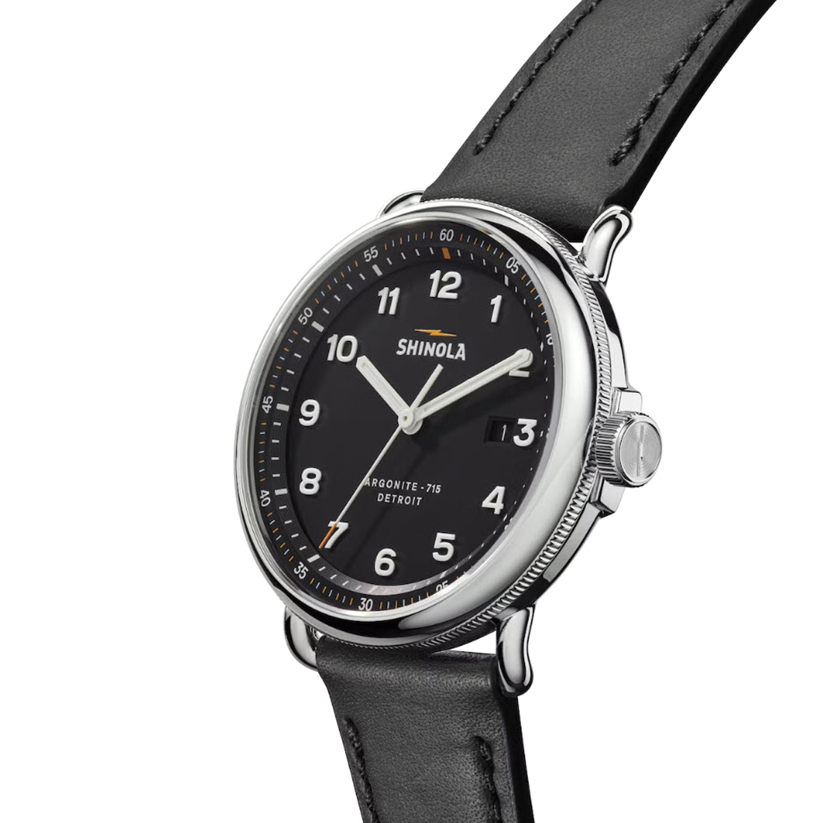 Shinola Canfield Model C56 43mm Watch, Black Dial