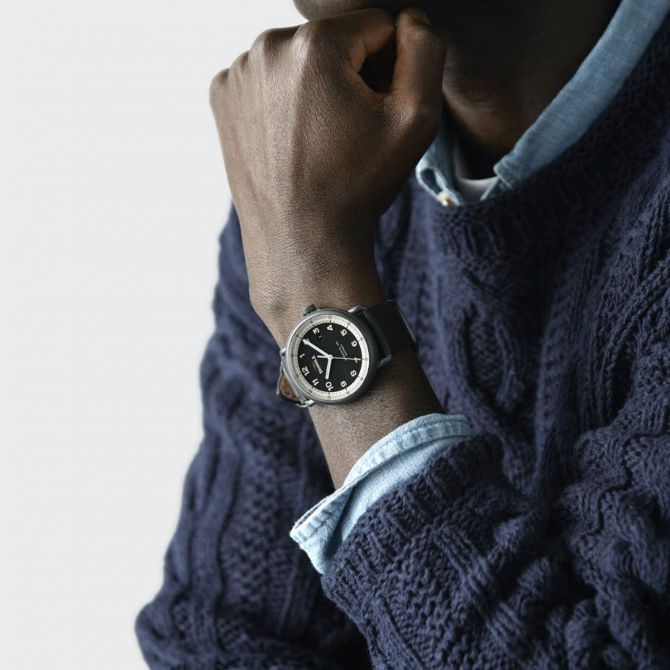 L.A. CALIF. CLARK ホルスター 37A-22 Shinola Canfield Model C56 43mm Men's Watch, Black Dial