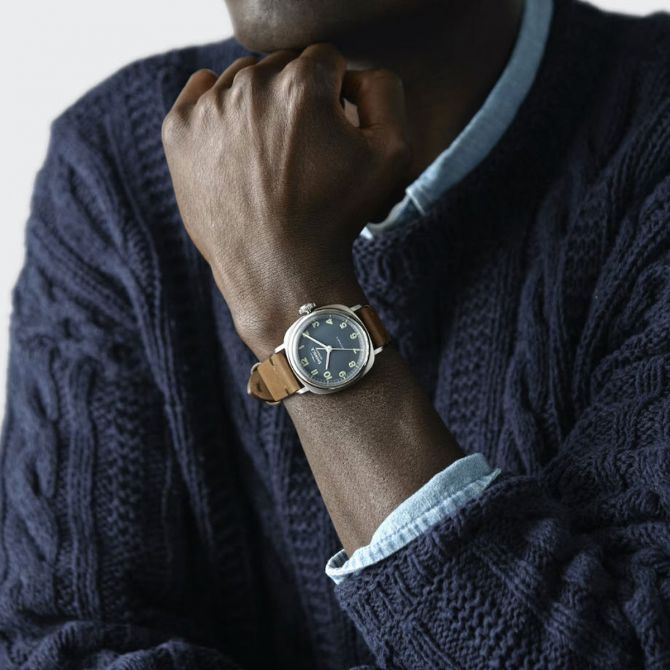 Shinola Mechanic 39mm Men's Watch, Blue Dial S0120273243 Borsheims