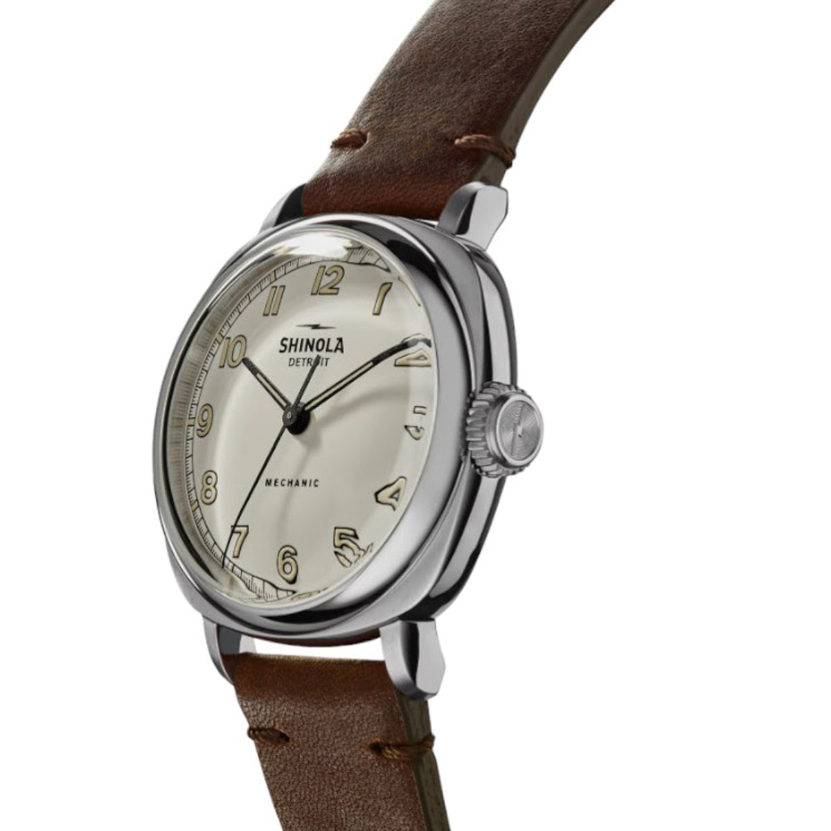 Shinola The Mechanic 39mm Men's Watch, White Dial