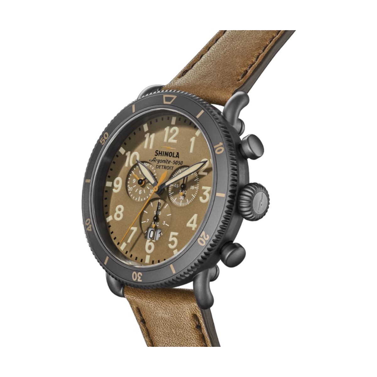 Shinola Runwell Sport Chronograph 48mm Men's Watch, Brown Dial