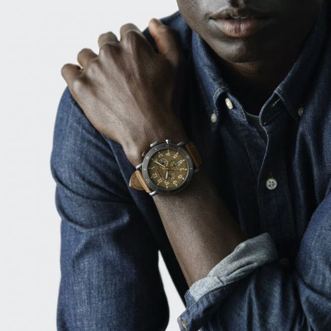 Shinola Runwell Sport Chronograph 48mm Men's Watch, Brown Dial