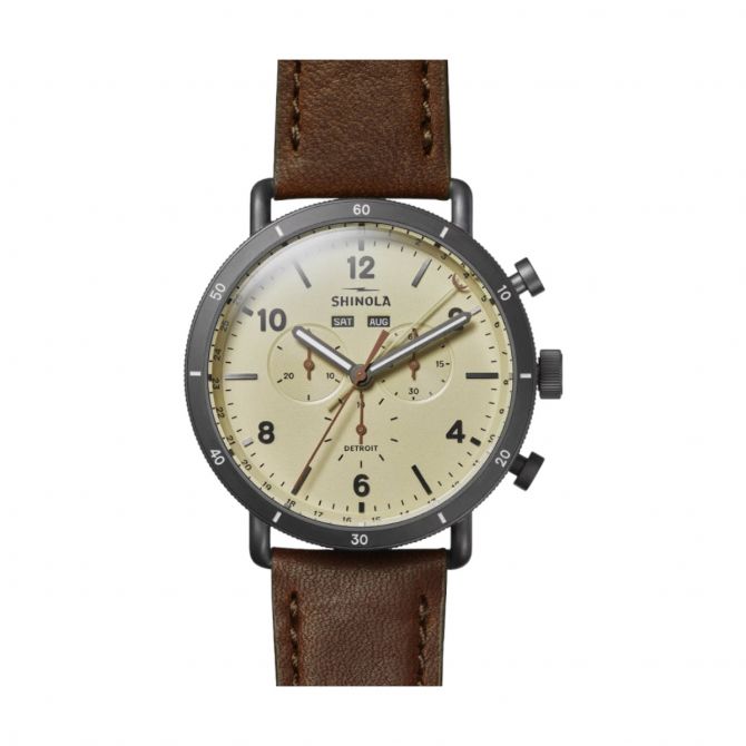 Shinola Canfield Sport 45mm Men's Watch, Light Tan Dial