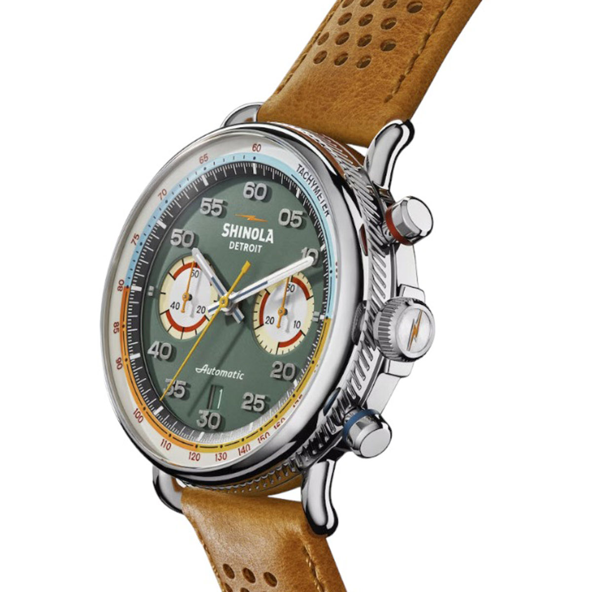 Shinola The Canfield Speedware 44mm Men's Watch, Pea Gravel Green Dial