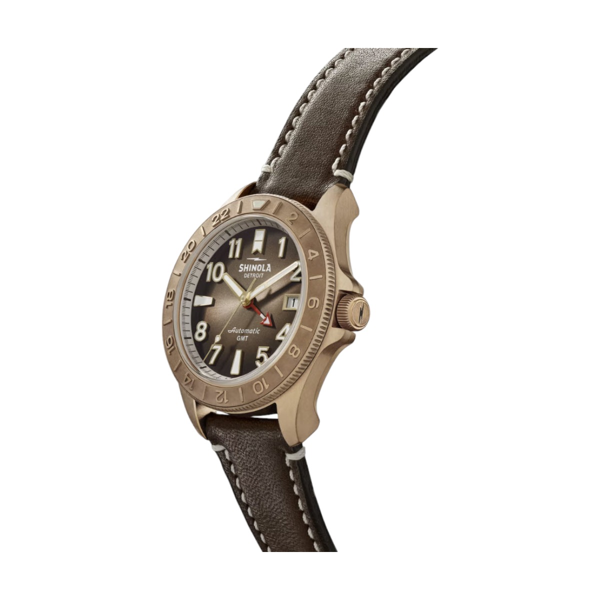 Shinola Bronze Monster GMT 40mm Men's Watch, Deep Brown Dial