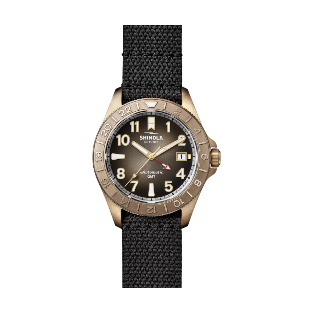 Shinola Bronze Monster GMT 40mm Men's Watch, Deep Brown Dial