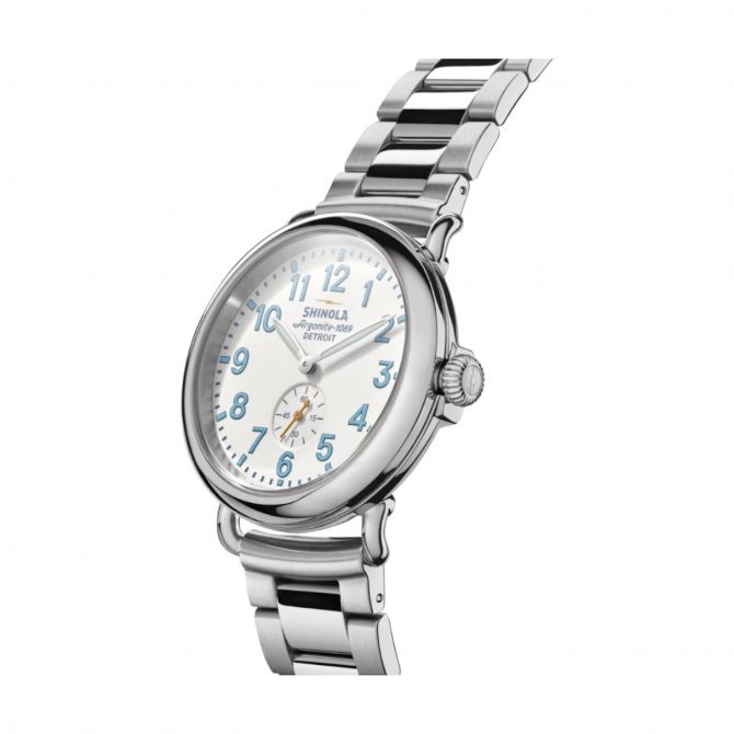 Shinola Runwell 41mm Men's Watch, White and Blue Dial