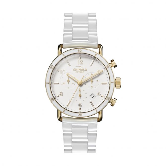 Shinola Canfield Sport 40mm Men's Watch, White Dial