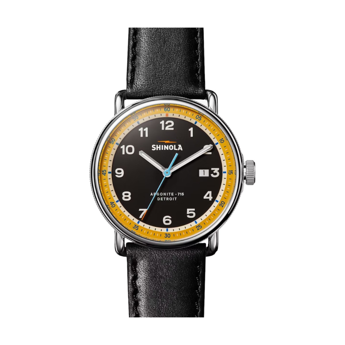 Shinola Canfield Model C56 43mm Men's Watch, Black Dial