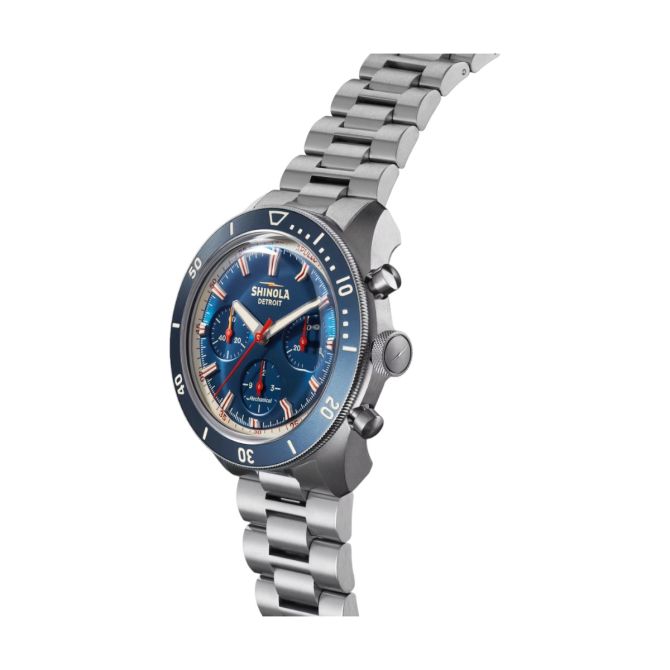 Shinola Mooncraft Monster Chronograph 43mm Men's Watch, Blue Dial
