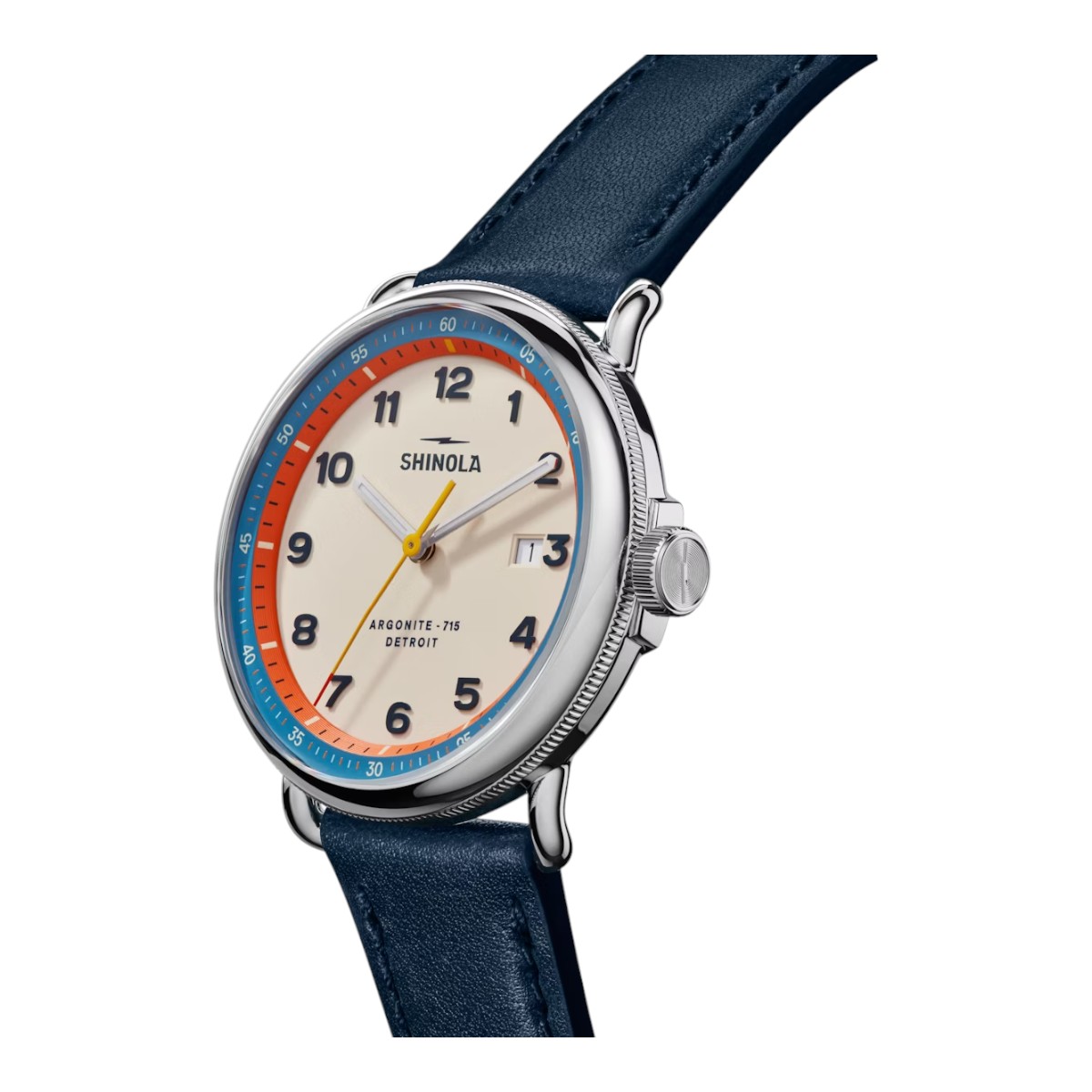 Shinola Canfield Model C56 43mm Men's Watch, Cream Dial