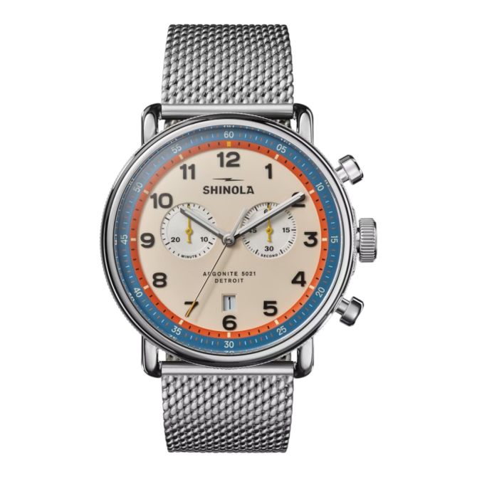 Shinola Canfield Chronograph Model C56 43mm Men's Watch, Cream Dial