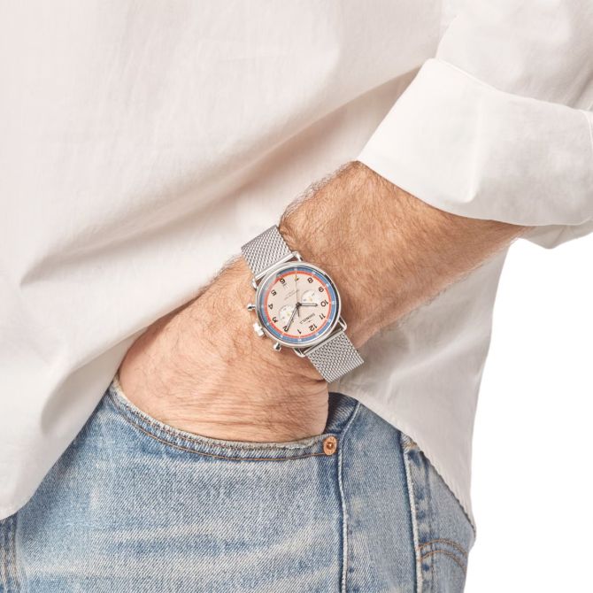 Shinola Canfield Chronograph Model C56 43mm Men's Watch, Cream
