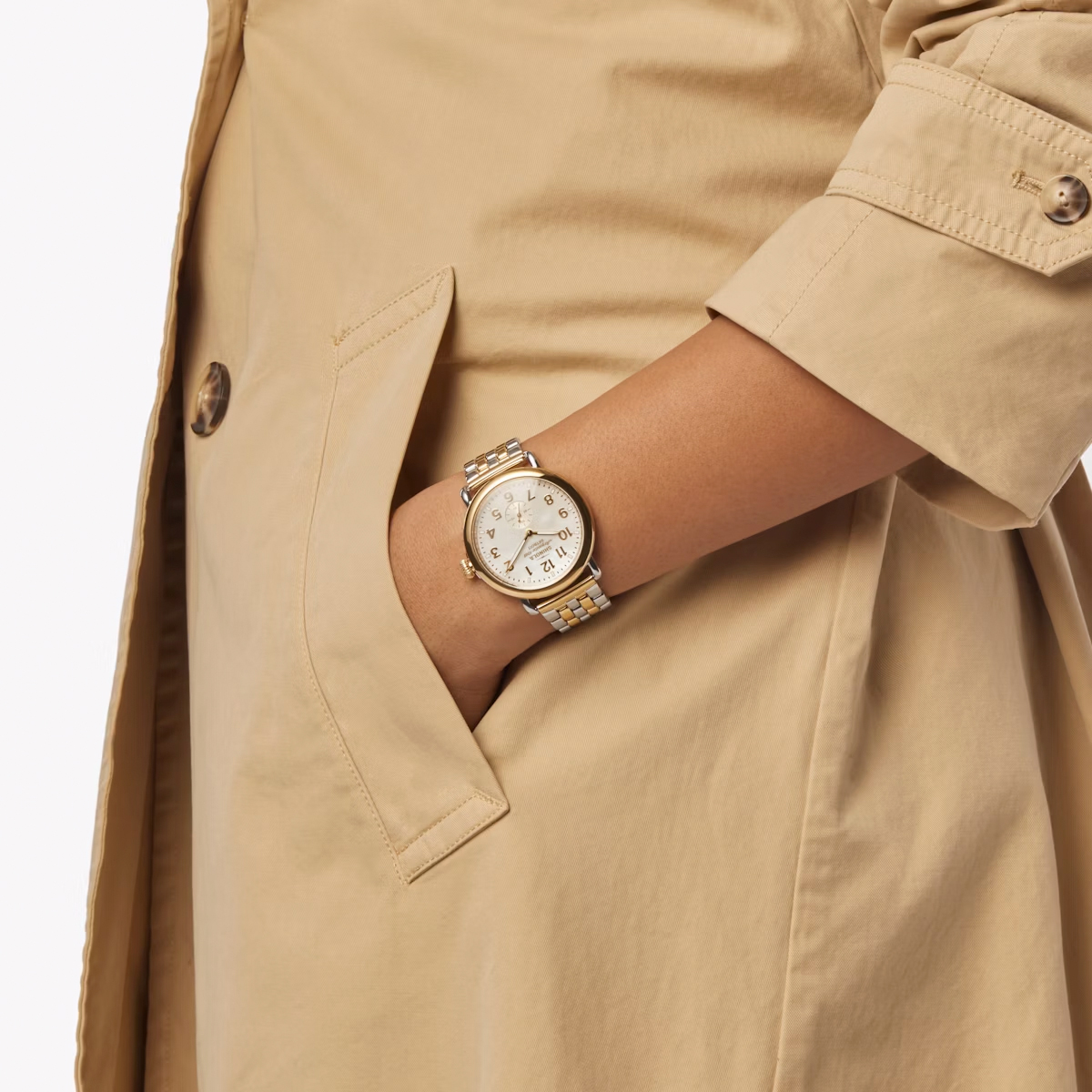 Shinola Runwell 41mm Women's Watch, White Mother of Pearl Dial