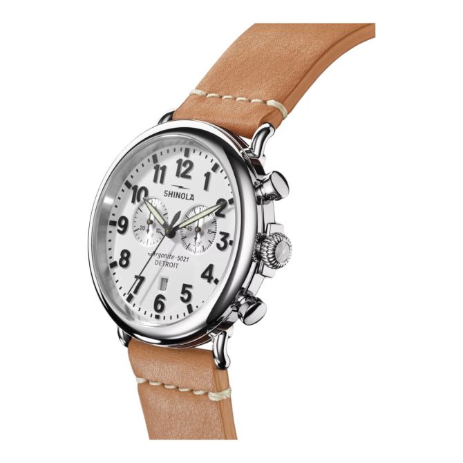 Shinola Runwell Chronograph 47mm Men's Watch, White Dial
