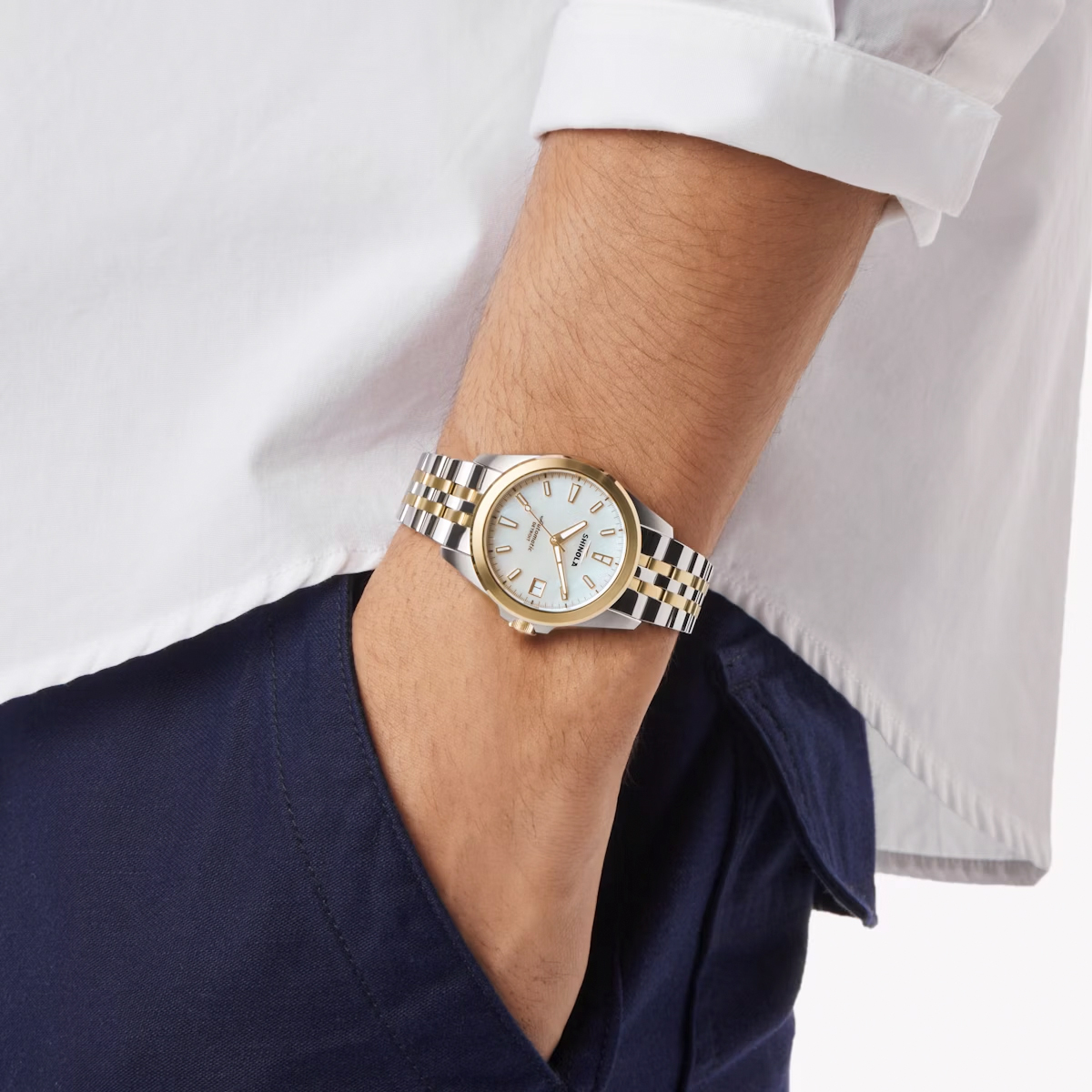 Shinola Circadian Monster 36mm Men's Watch, White Mother of Pearl Dial