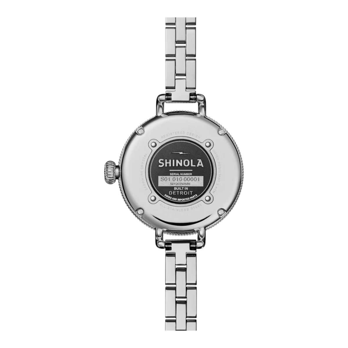 Shinola Birdy Moon Phase 34mm Women's Watch, Silver Dial