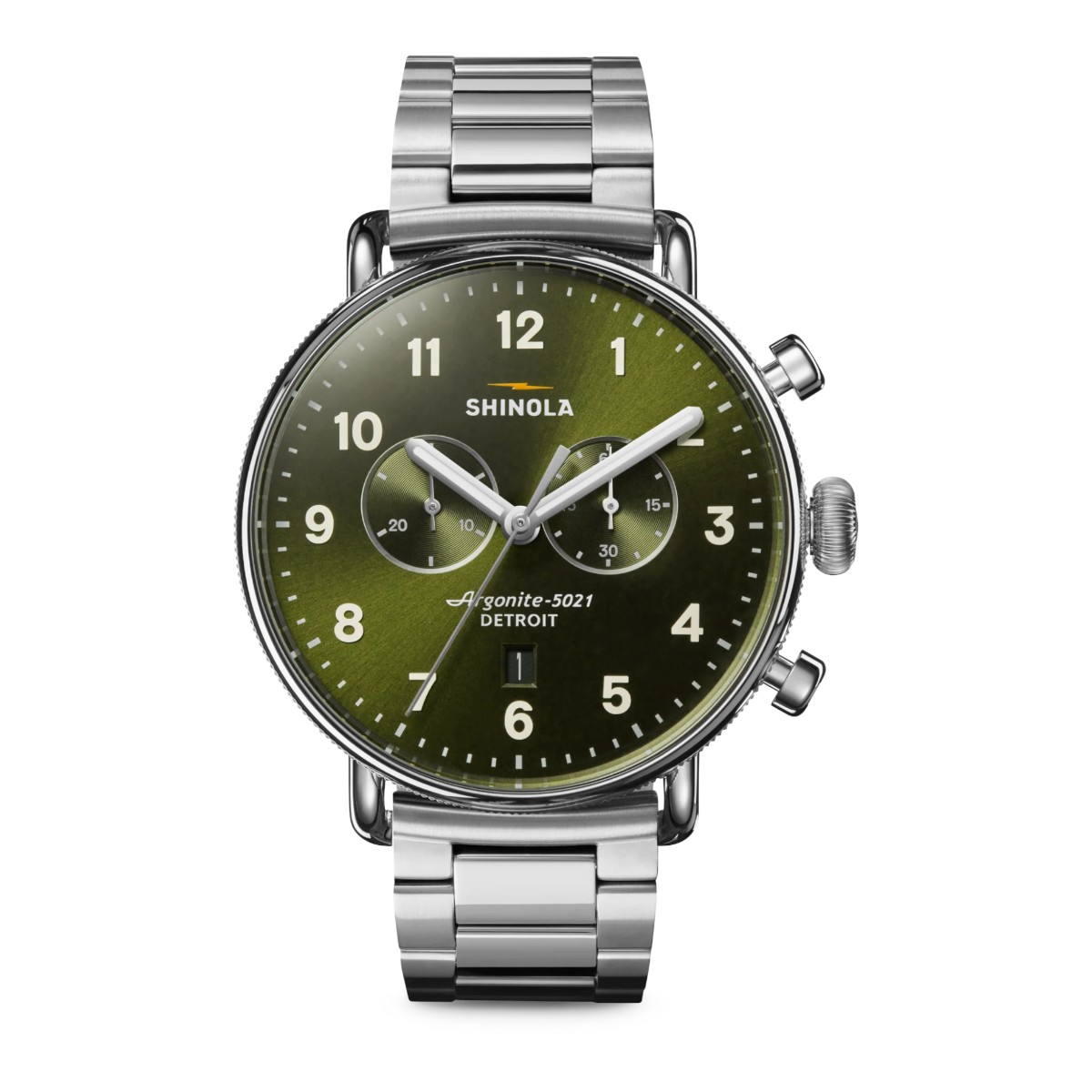 Shinola Canfield Chronograph 43mm Men's Watch, Green Dial