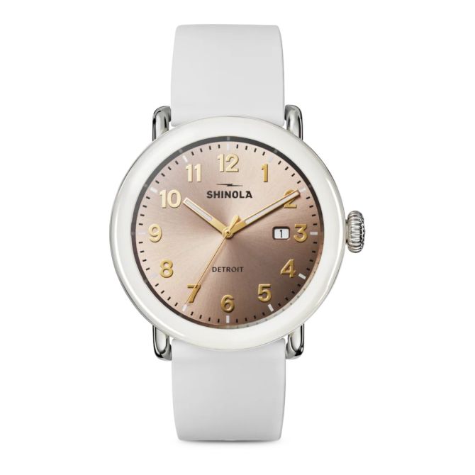 Shinola Detrola 41mm Women's Watch, Nude Dial and Cream Band