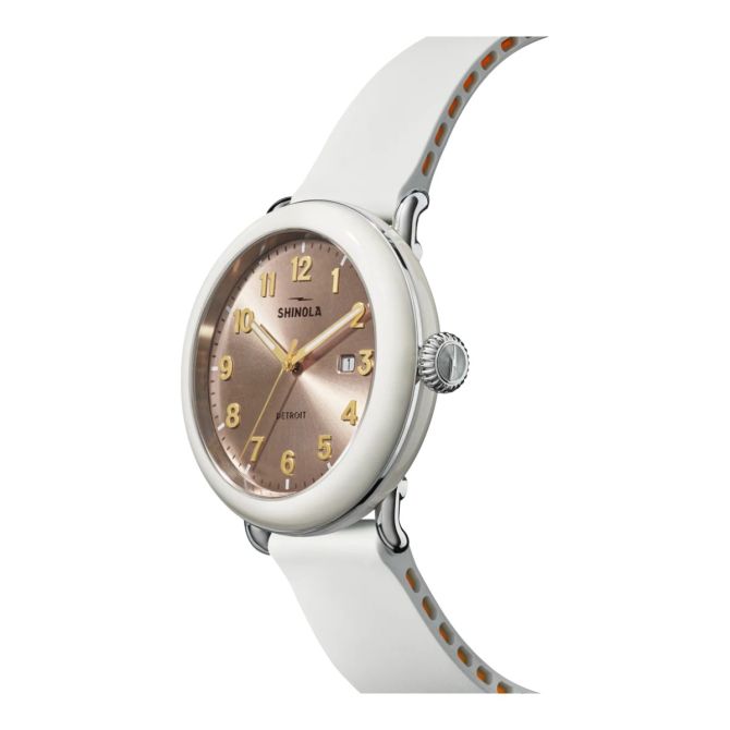 Shinola Detrola 41mm Women's Watch, Nude Dial and Cream Band
