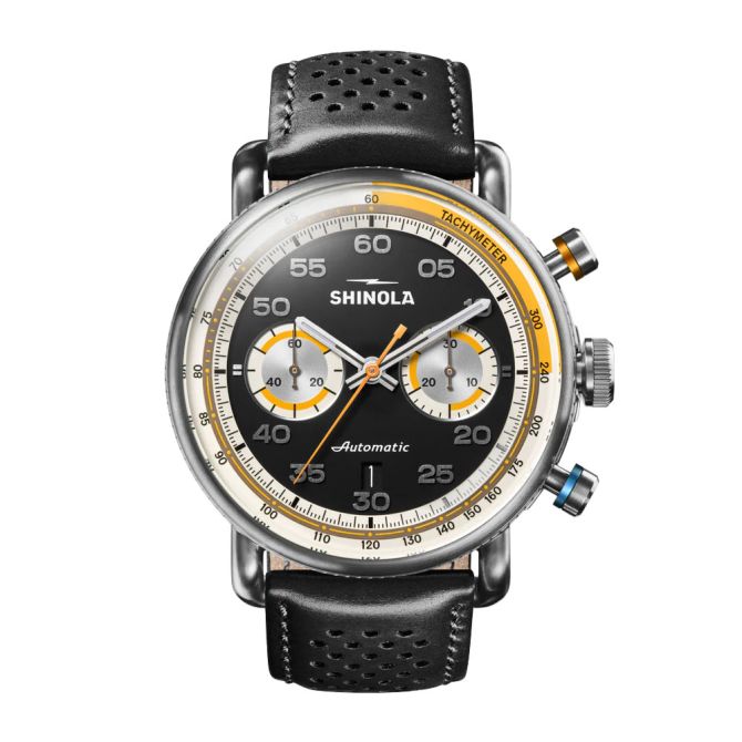 Shinola Canfield Speedway Open Road Automatic Chronograph 44mm Men's Watch, Black Dial