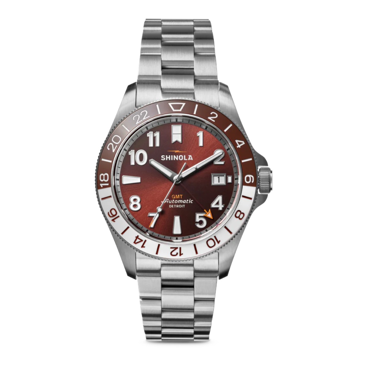 Shinola Monster GMT Automatic 40mm Men's Watch, Brown Dial