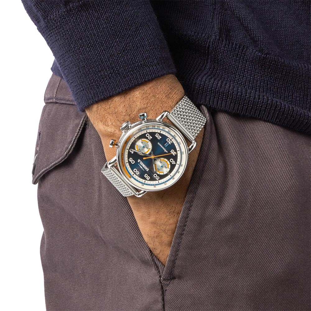 Shinola Canfield Speedway Open Road Automatic Chronograph 44mm Men's Watch, Blue Dial