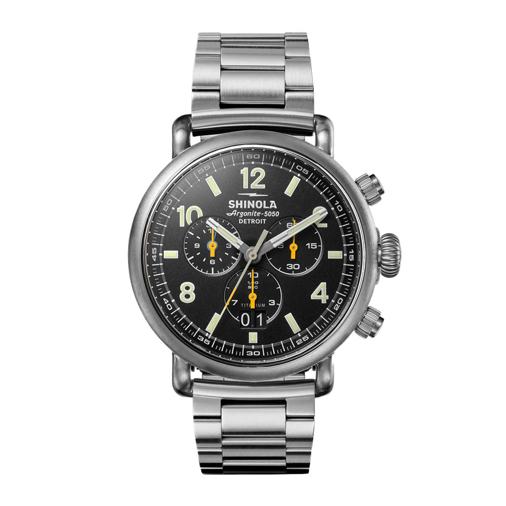 Shinola Runwell Chronograph West Wind 42mm Men's Watch, Black Dial
