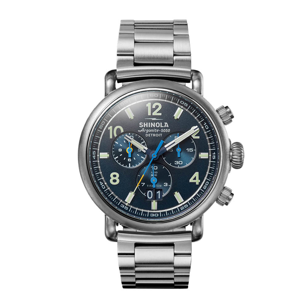 Shinola Runwell Chronograph West Wind 42mm Men's Watch, Blue Dial