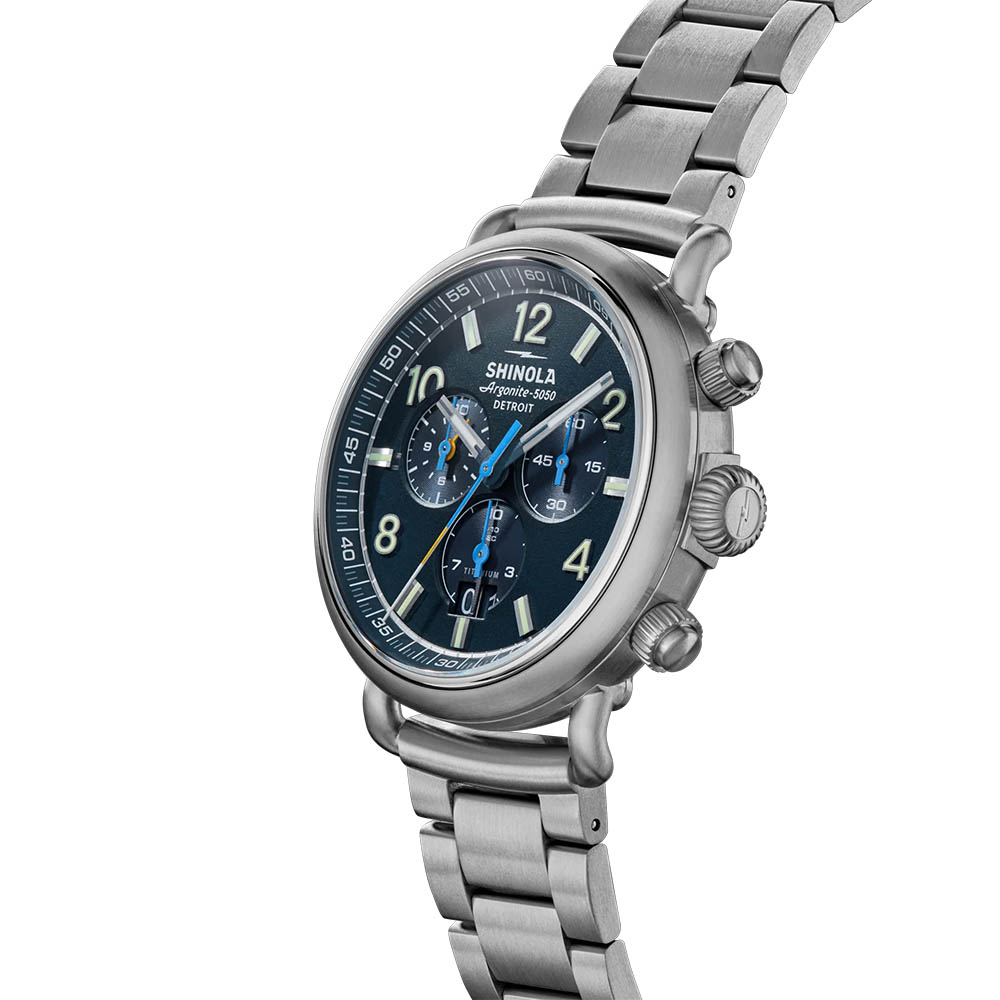 Shinola Runwell Chronograph West Wind 42mm Men's Watch, Blue Dial