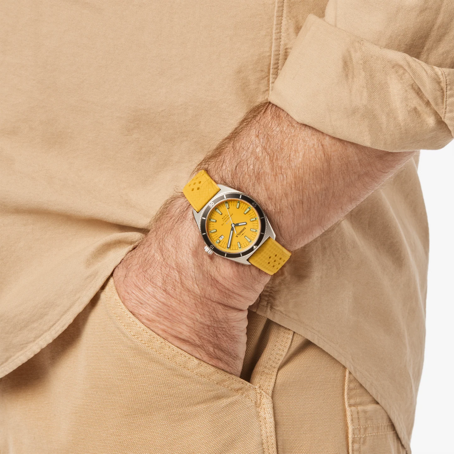 Shinola Duck 40mm Men's Watch, Yellow Dial
