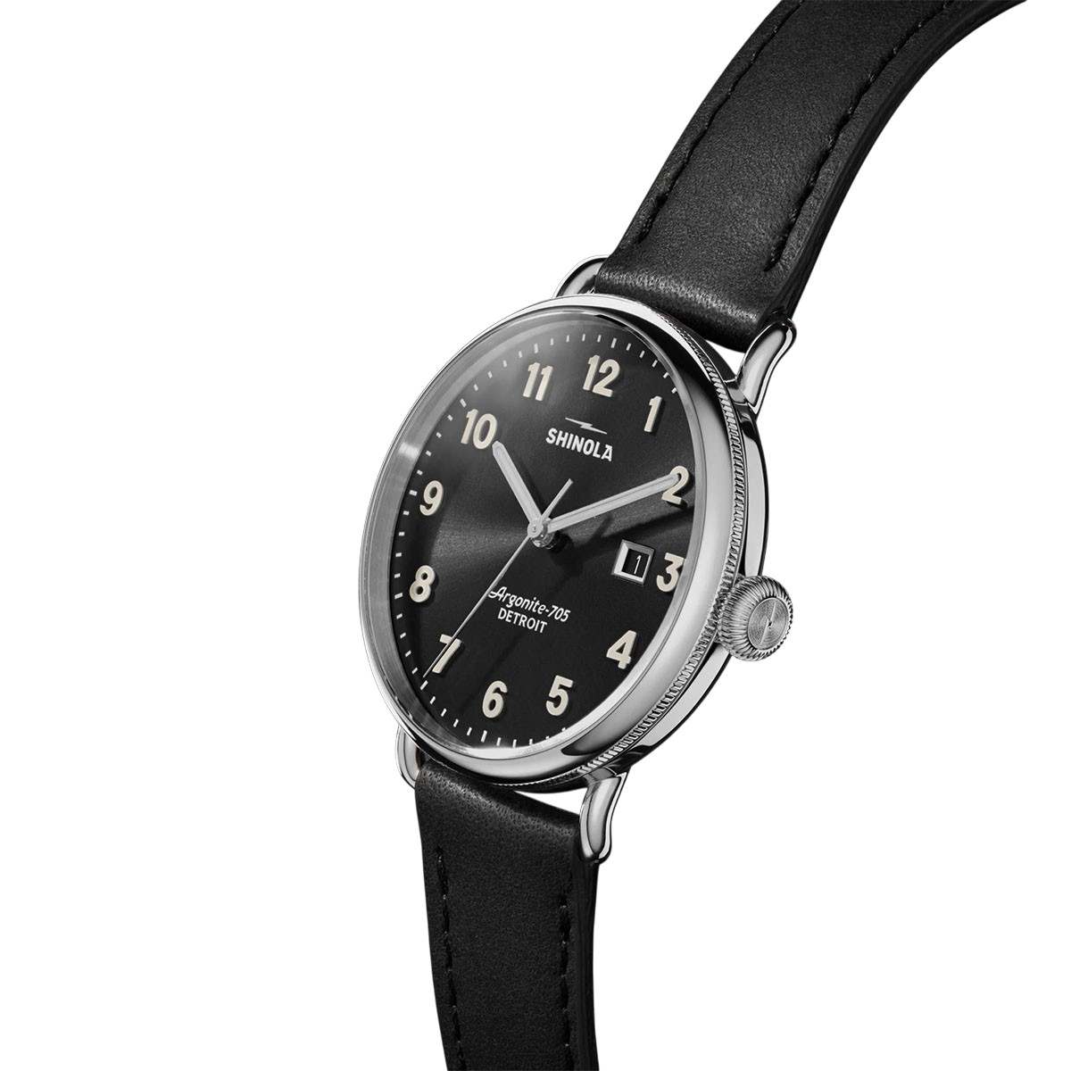 Shinola Canfield 38mm Men's Watch, Black Dial and Leather Strap