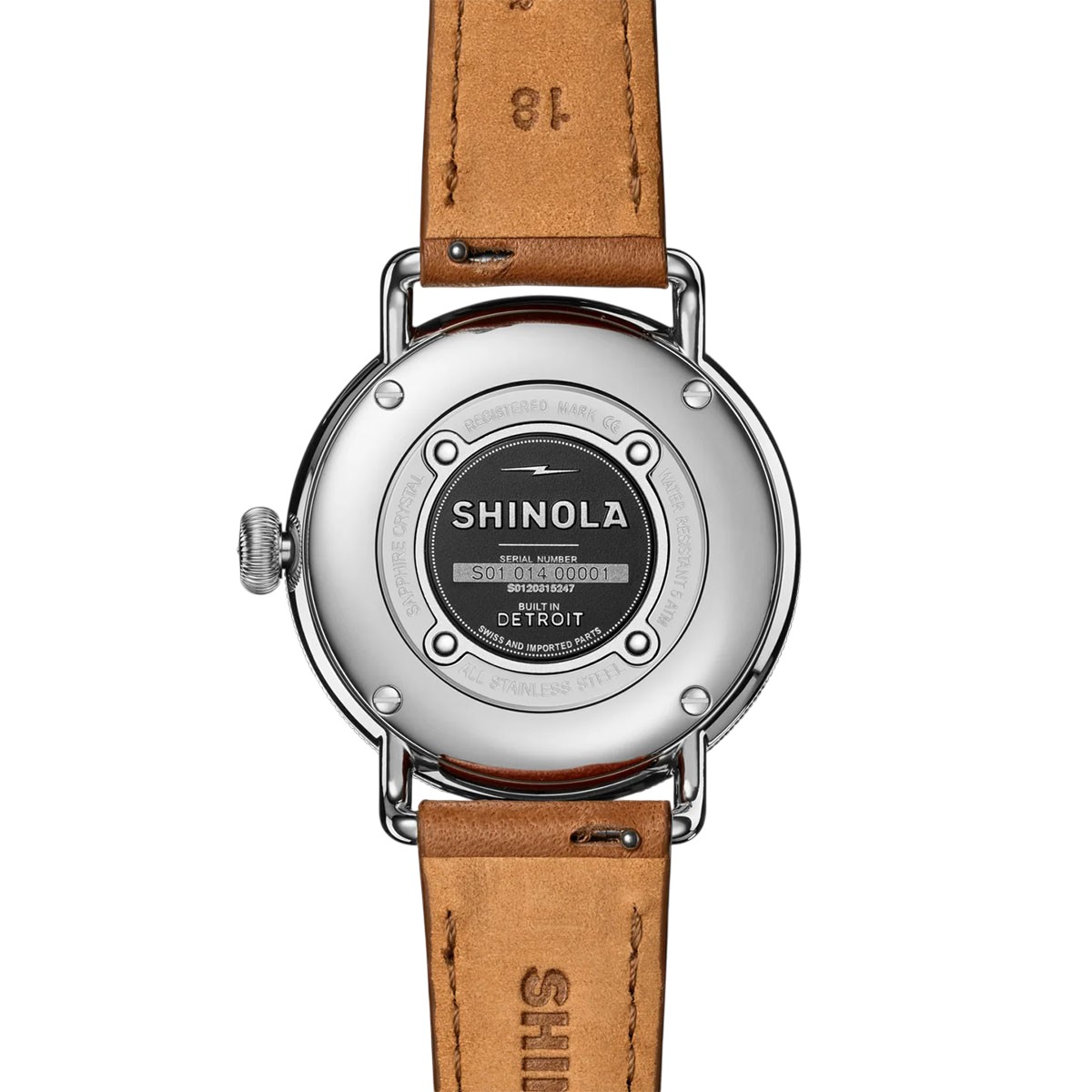 Shinola Canfield 38mm Men's Watch, Astro Blue Dial and Brown Leather Strap