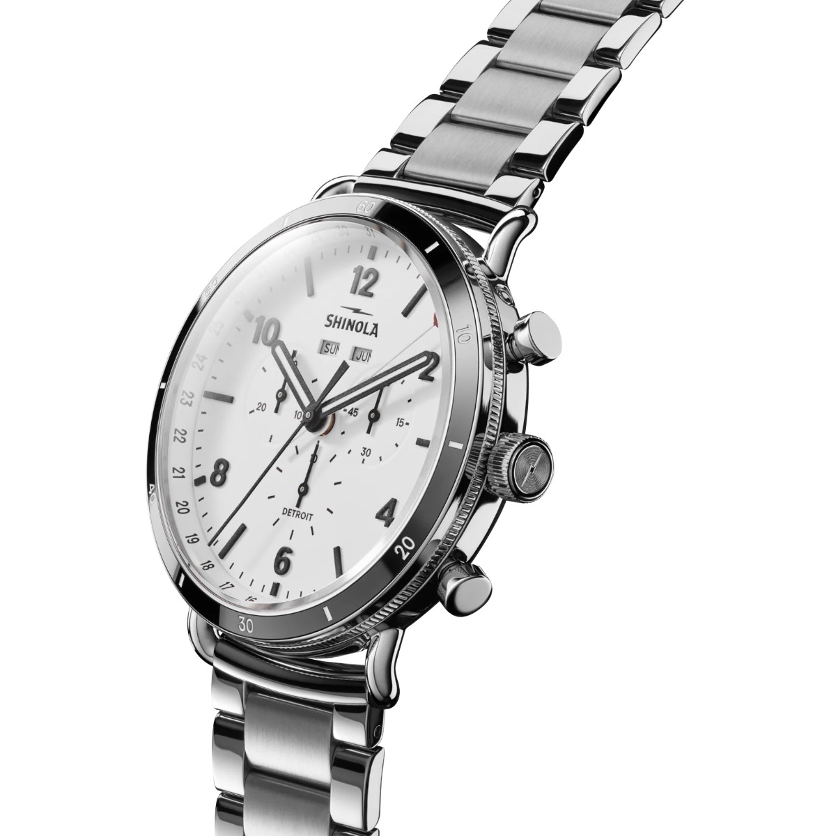 Shinola Canfield Sport Chronograph 45mm Men's Watch, White Dial