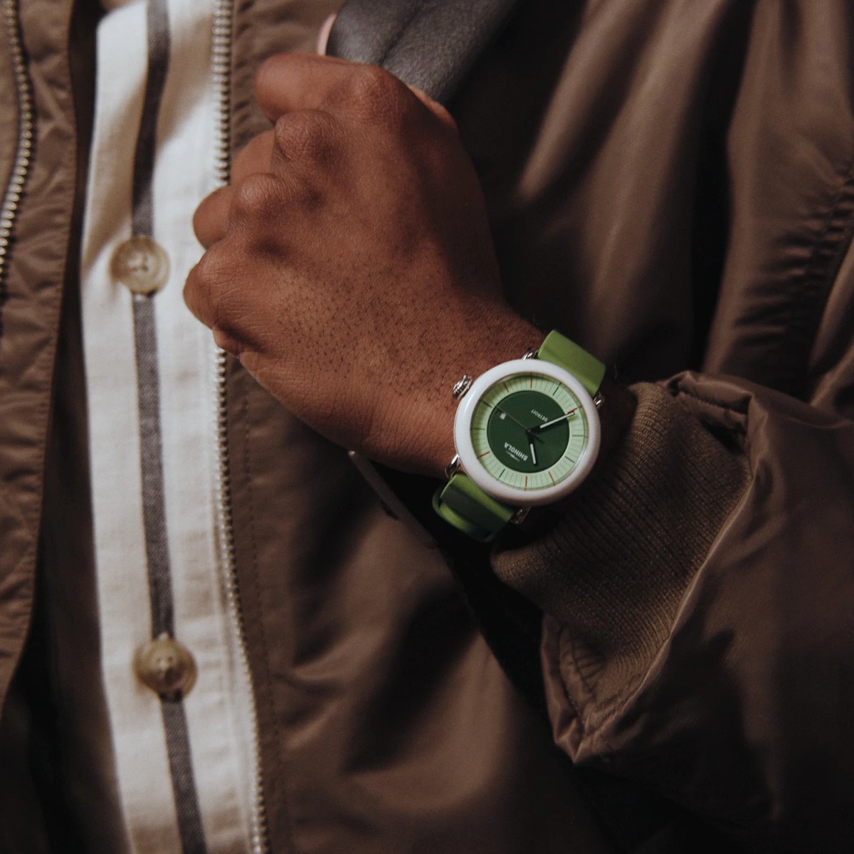Shinola Detrola 41mm Men's Watch, Green Multicolor Dial