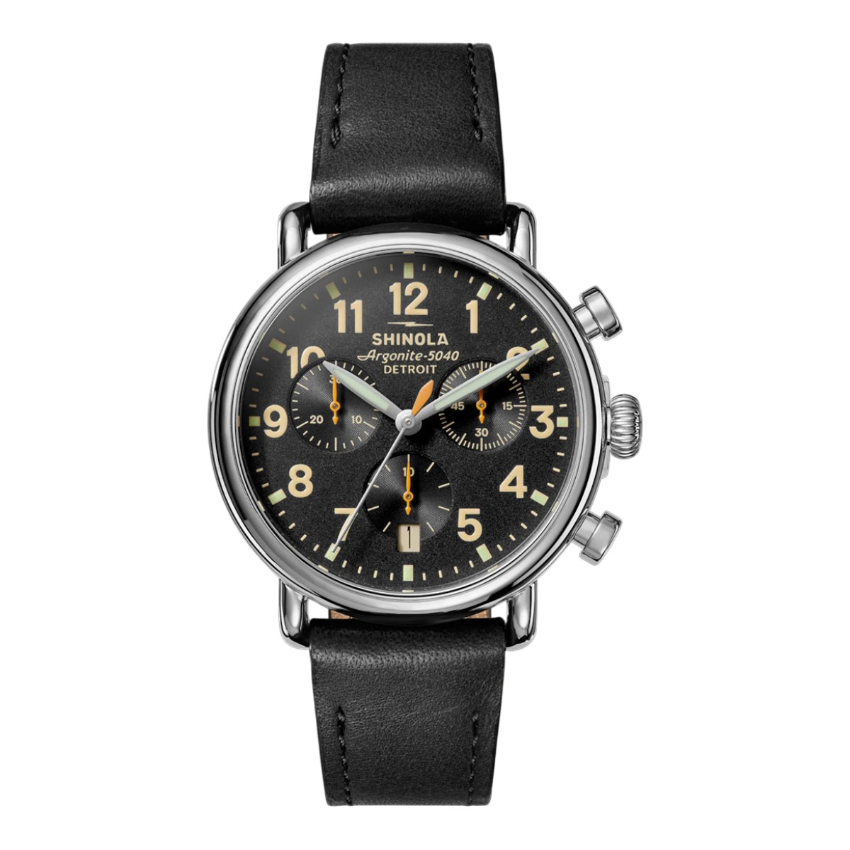 Shinola Runwell Chronograph 37mm Watch, Black Dial