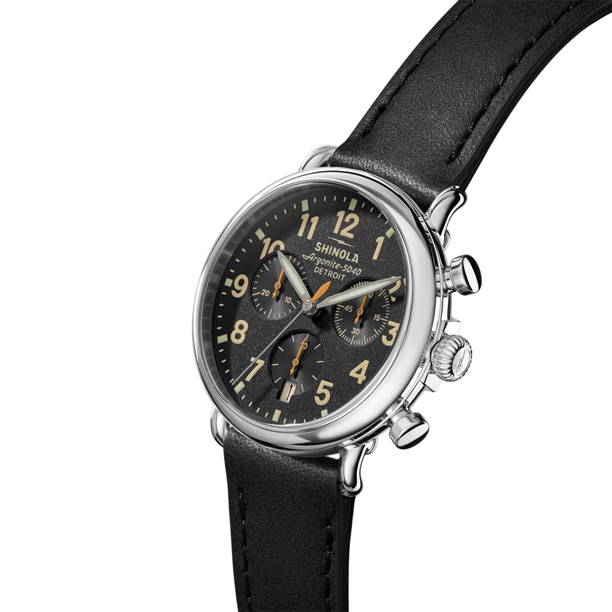 Shinola Runwell Chronograph 37mm Watch, Black Dial