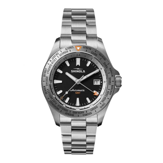 Shinola Monster Worldtimer GMT 40mm Men's Watch, Black Dial