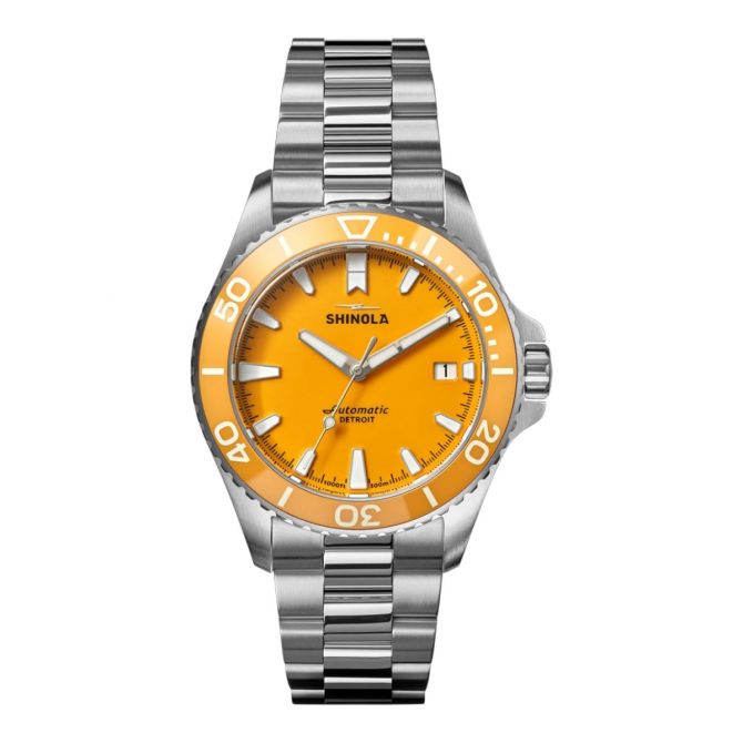 Shinola Lake Huron Monster Automatic Dive 39mm Men's Watch, Yellow Dial