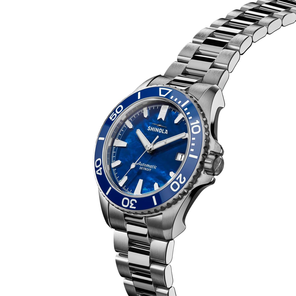 Shinola Lake Michigan Monster Automatic Dive 39mm Men's Watch, Blue Mother of Pearl Dial