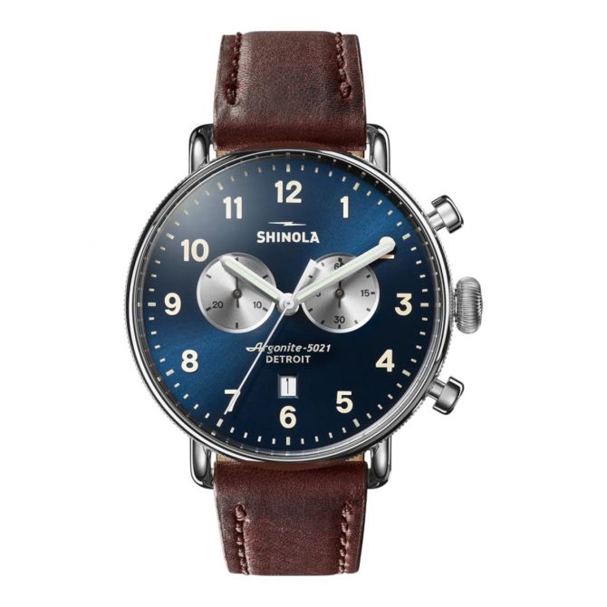 Shinola Canfield Chronograph 43mm Men's Watch, Blue Dial