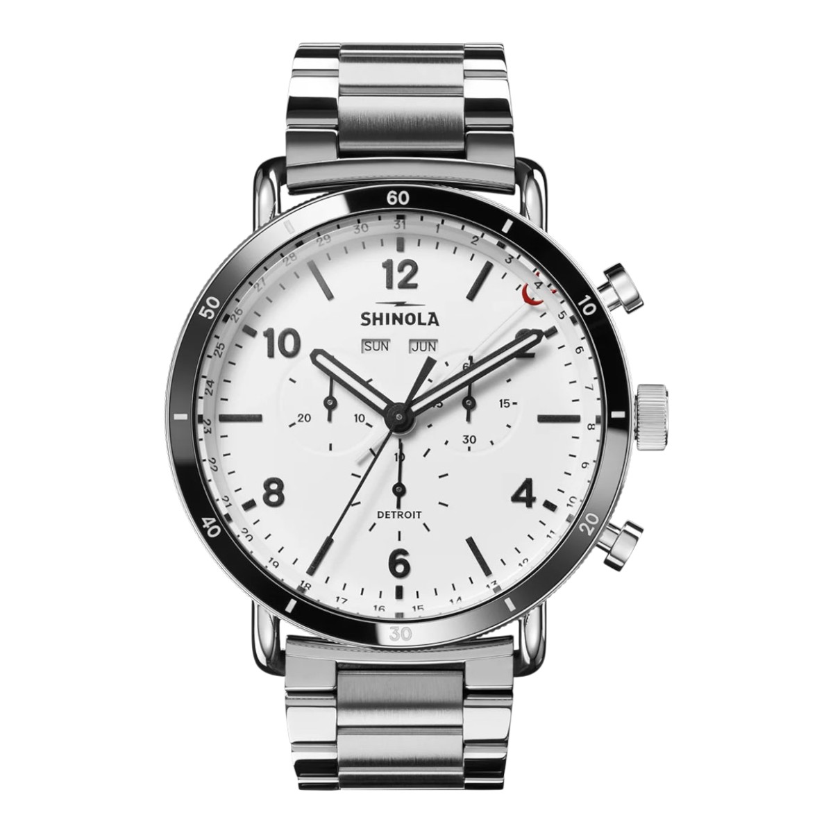 Shinola Canfield Sport Chronograph 45mm Men's Watch, White Dial